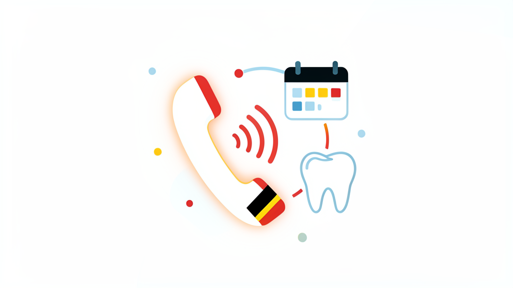 Rina AI-stemassistent: telefoon, agenda en tandpictogram in Belgische kleuren